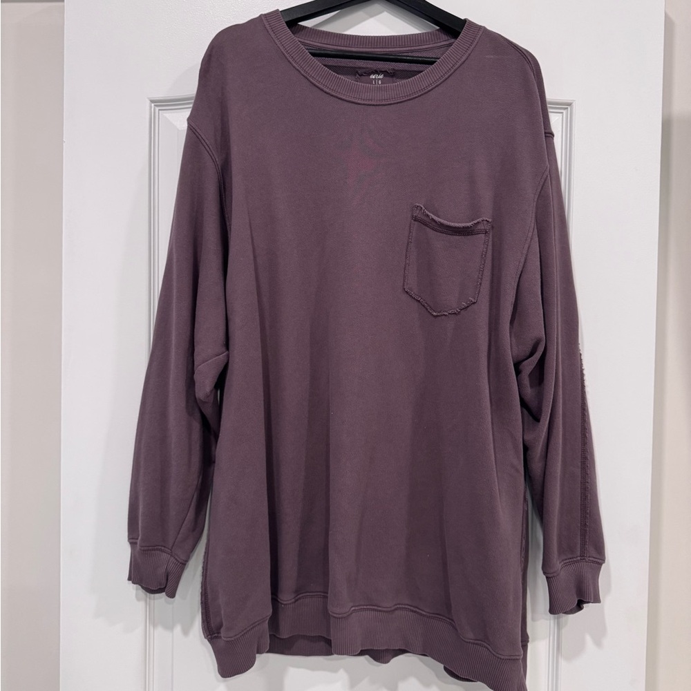 Aerie Everyday Pocket Sweater Brown Size Large